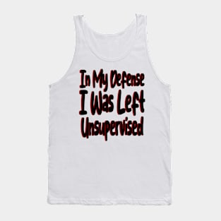 Unsupervised Mischief - Bold Red Typography Tank Top